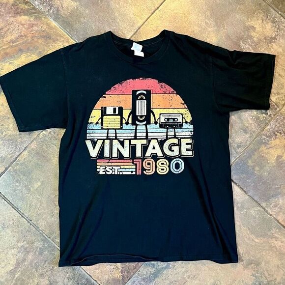 Vintage Est. 1980 Short Sleeve Shirt Large - Picture 3 of 9